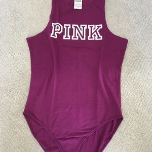 Maroon PINK Sleeveless Bodysuit